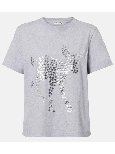 Tricou Jw Anderson din jerseu gri