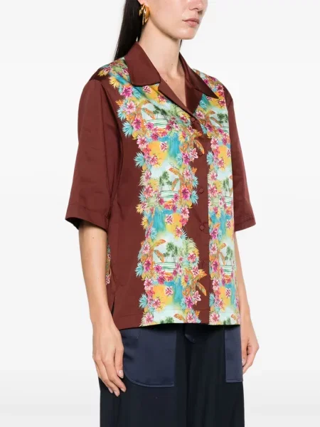 Cămașă Roberto Cavalli cu imagine roșu