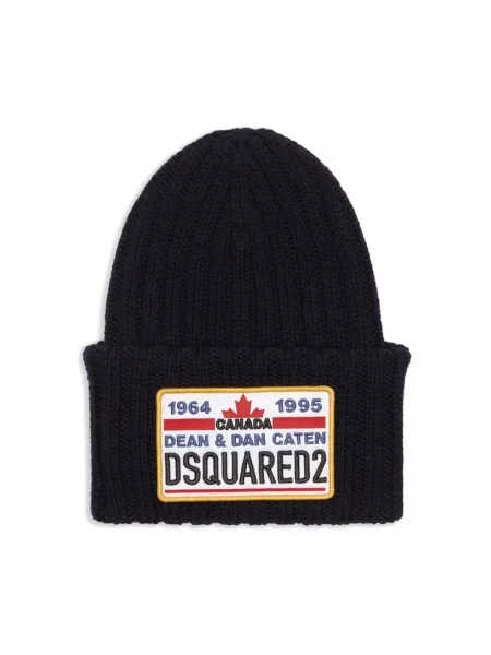 Czapka Dsquared2 z nadrukiem czarna