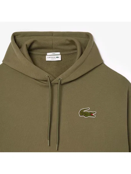Lacoste Luźny Krój Bluzy Z Kapturem zielona