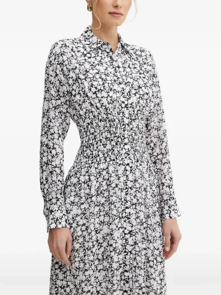 Kožené mini mini šaty Michael Michael Kors na ramínka bílé