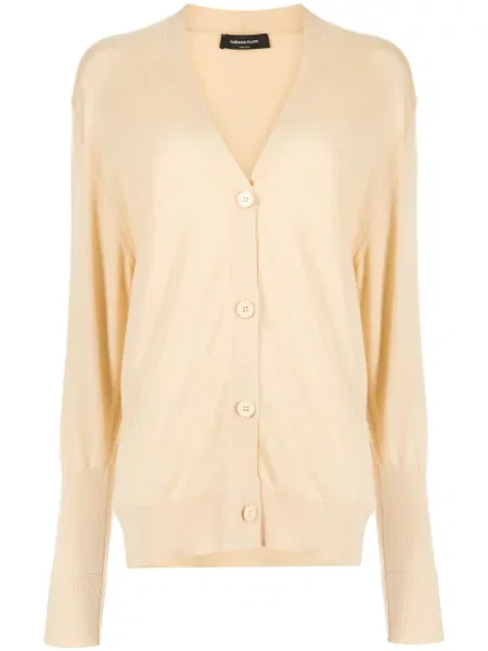 Cardigan Fabiana Filippi cu decolteu în V lung galben