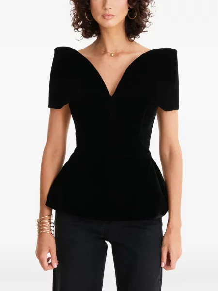 Cu peplum top Moos Studio cu decolteu în V negru