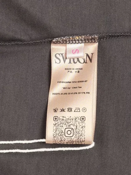 Decupat tricou Sultry Virgin cu imagine gri