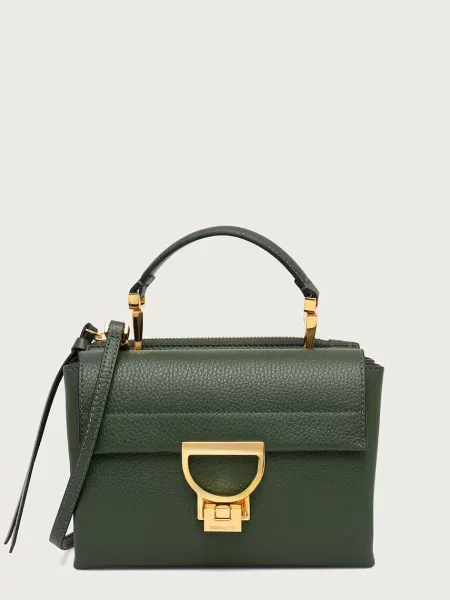 Coccinelle geantă crossbody pentru femei din piele verde