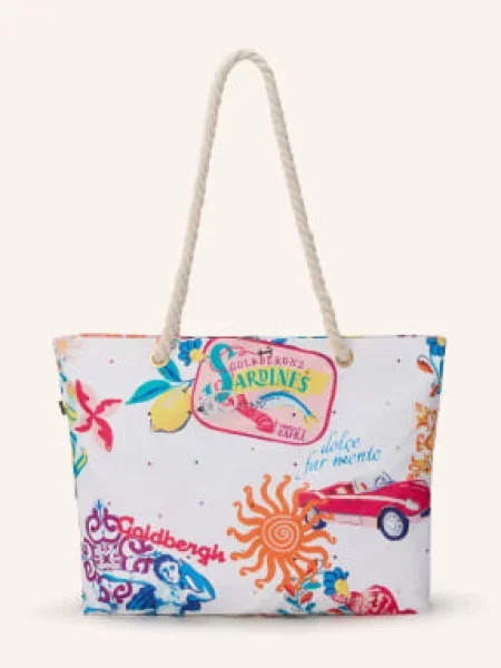 Goldbergh Torba Plażowa Angela Z Kamieniami Ozdobnymi weiss biała