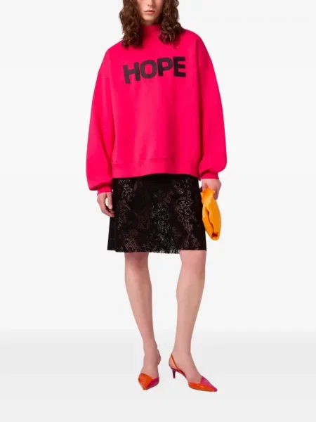 Fusta mini Msgm cu model floral din dantelă negru