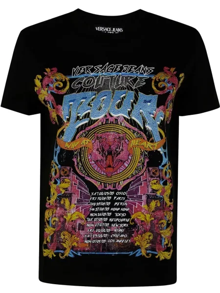 Tricou Versace Jeans Couture cu imagine negru