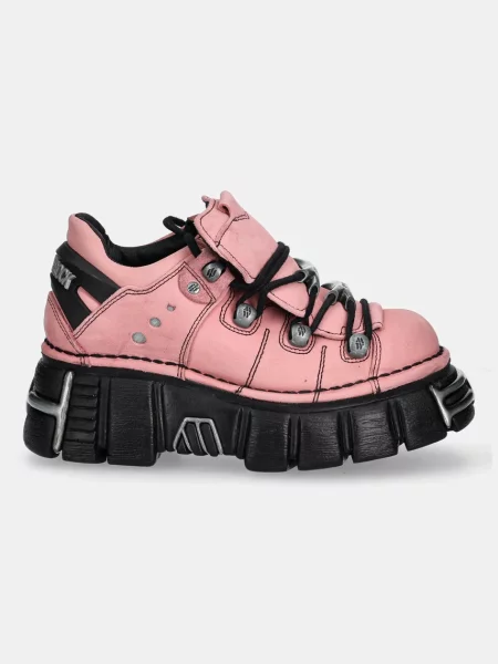 New Rock sneakersy nubukowe różowy