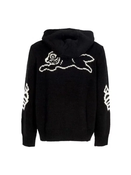 Sweter Icecream z kapturem żakardowy czarny