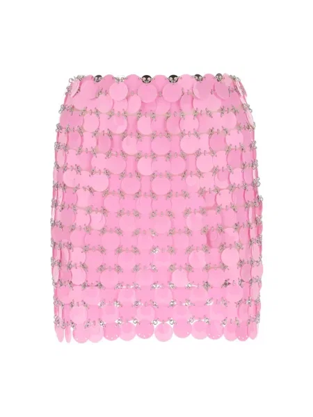 Spódnica maxi Paco Rabanne z cekinami różowa