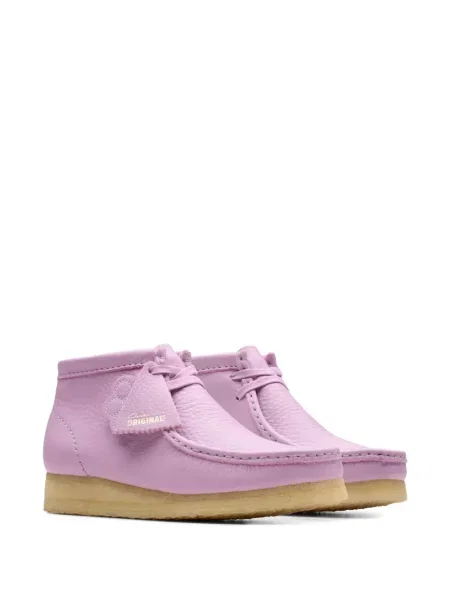 Δερμάτινα μποτάκια Clarks Originals ροζ
