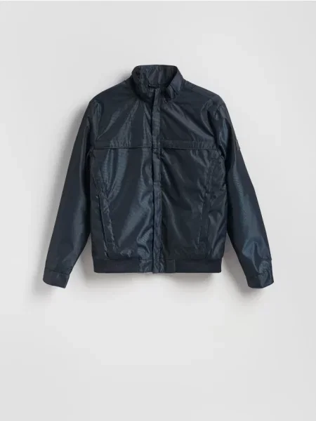 Reserved Geacă bomber cu guler în picioare bleumarin