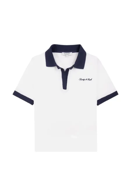 Tricou Sporty & Rich din material terry cu autograf alb