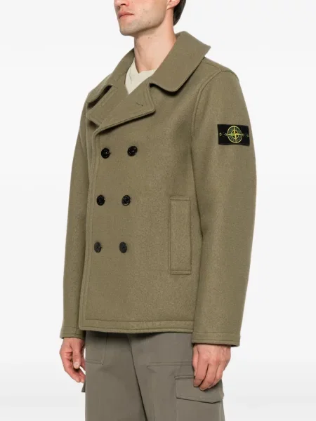 Двуредно яке Stone Island камъни зелено