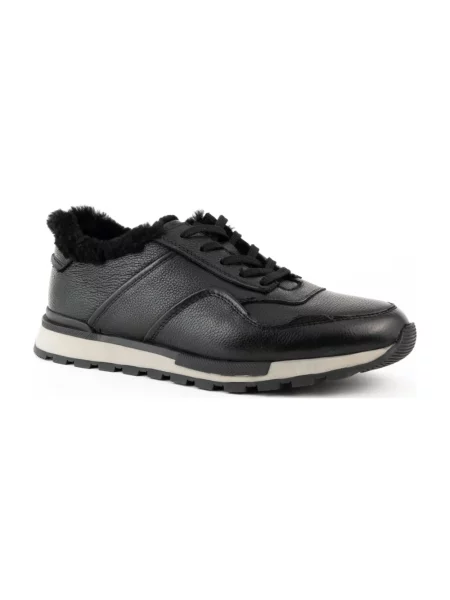 Sneakersy Sergio Moretti sznurowane skórzane czarne
