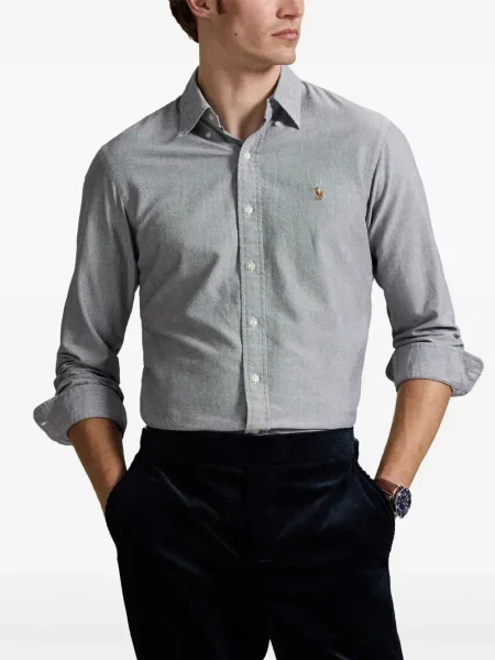 Dlouhá pruhovaná s límcem kšiltovka Polo Ralph Lauren modrá