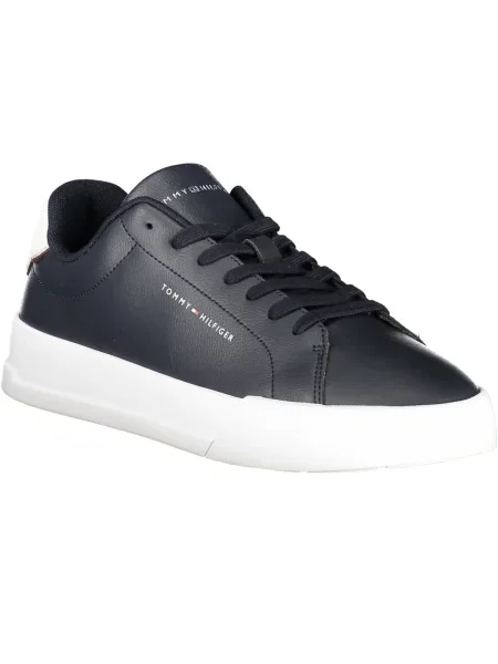 Кожени маратонки Tommy Hilfiger TH COURT LTH DETAIL ESS тъмносиньо синьо
