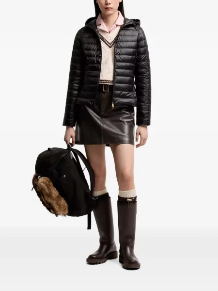 Geacă Moncler cu glugă negru