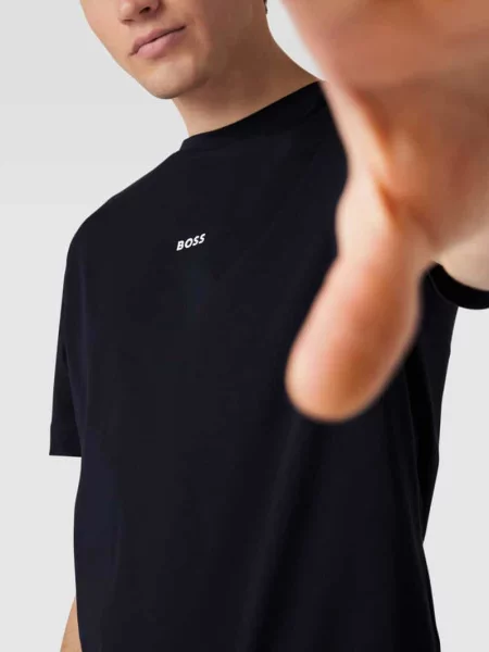 T-shirt z nadrukiem z logo Boss Orange niebieska