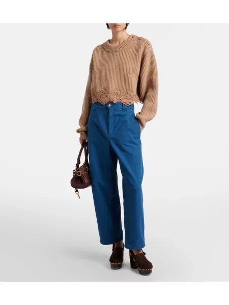 Decupat pantaloni Chloé albastru