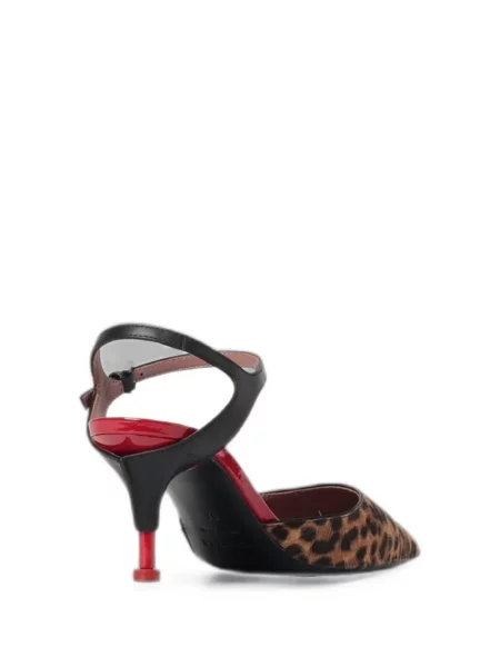 Pantofi cu toc Premiata cu imagine cu model leopard slingback maro
