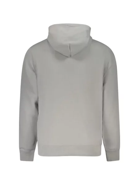 Majica s kapuljačom Calvin Klein s autogramom s vezicama siva