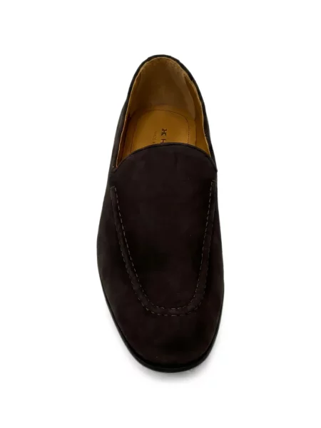 Pantofi loafer Kiton din piele de căprioară maro