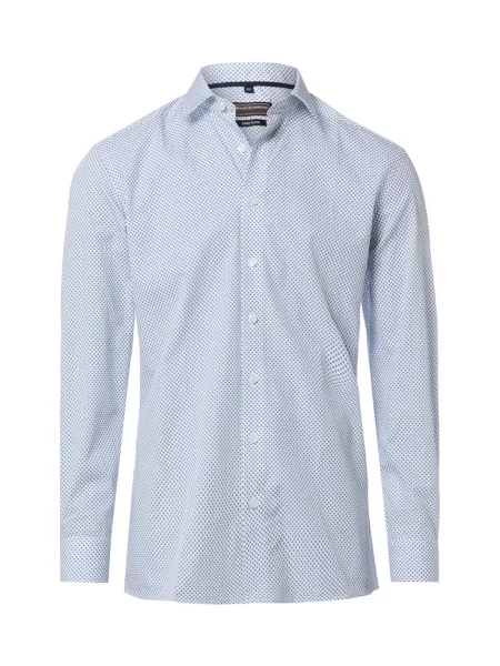 Finshley & Harding Koszula Mężczyźni Modern Fit wzorzysty 38 niebieski