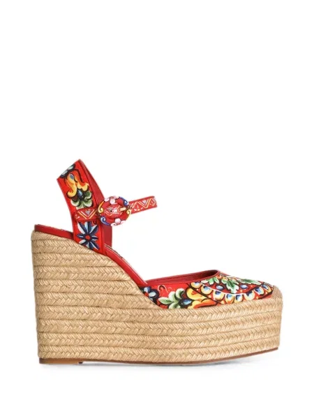 Sandale Dolce & Gabbana cu pană cu imagine roșu