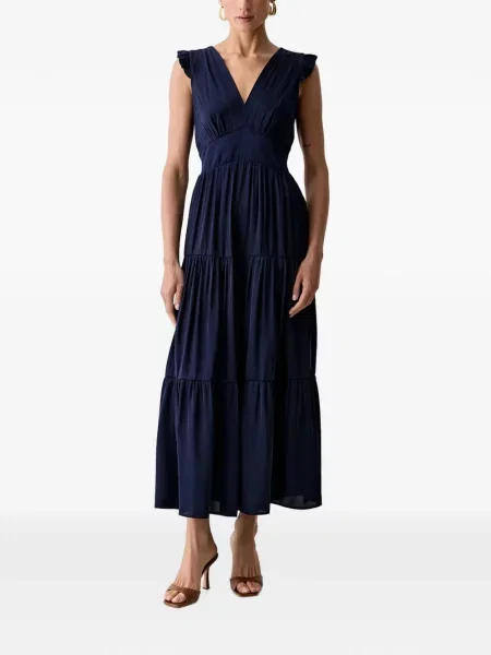 Rochie maxi Morgan cu volane albastru