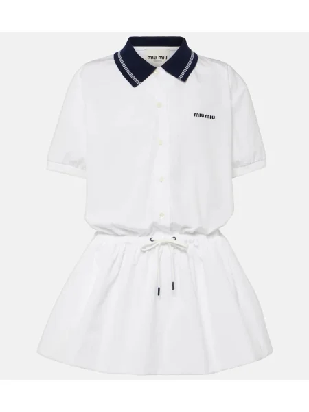 Obleka Miu Miu z avtogramom bela