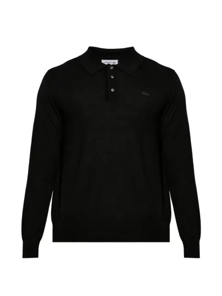 Lung tricou polo Lacoste cu autograf negru