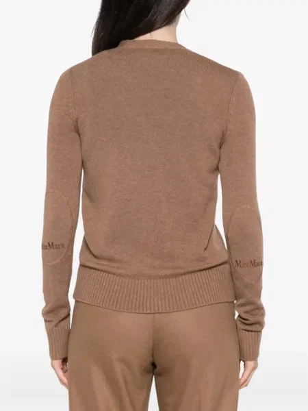 Жилетка 's Max Mara бродирана с V-образно деколте кафяво