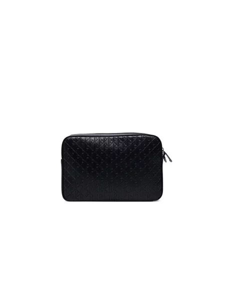 Calvin Klein Torbica za okrog pasu Refined Emblem Mix Pouch W/ Hand črna