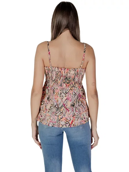 Wielobarwność top B.young w geometryczne wzory bez ramiączek czarny