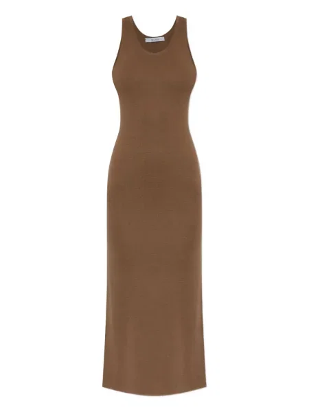 Rochie midi Max Mara până la genunchi de costum maro