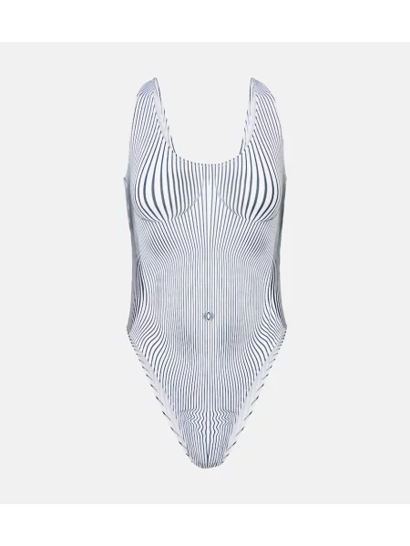 Body Jean Paul Gaultier cu dungi alb