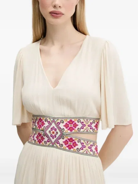 Rochie maxi Desigual cu broderie de costum