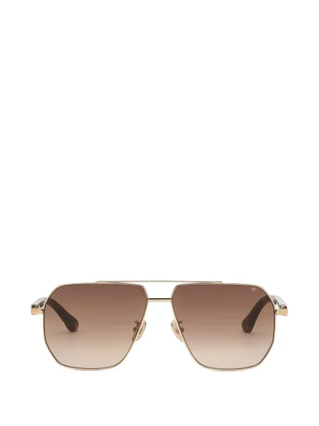 Ochelari de soare Philipp Plein Eyewear cu imprimeu geometric maro