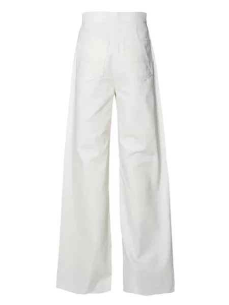 Pantaloni Max Mara cu talie înaltă alb