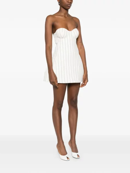 Sukienka mini Giuseppe Di Morabito w paski bez ramiączek garniturowa biała