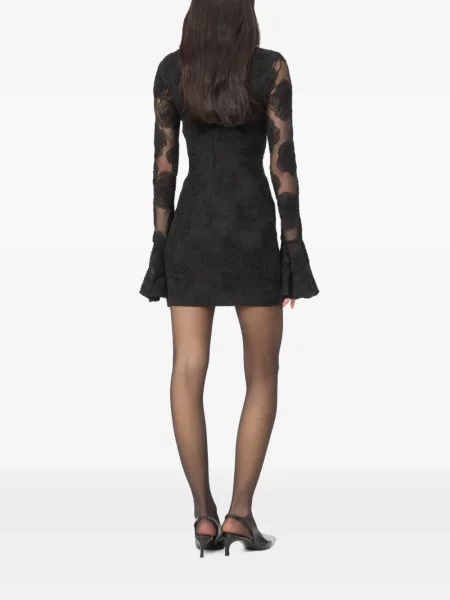 Lung rochie mini Rotate Birger Christensen plasă negru