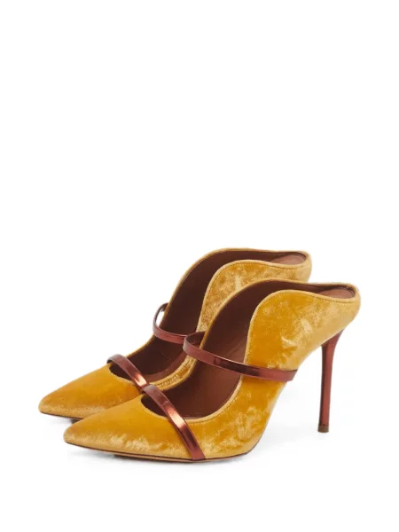 Papuci tip mules Malone Souliers de catifea galben