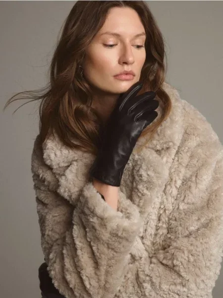 Reserved Шкіряні рукавички чорний