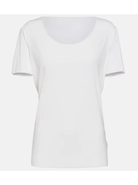 Tricou Wolford din jerseu alb