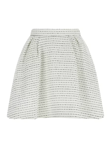 Mała mały spódnica mini Alessandra Rich tweedowa biała