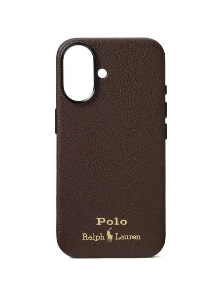 Paisley mintás bőr kesztyű Polo Ralph Lauren autogrammal szürke