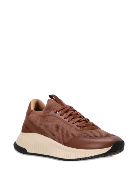 Bőr sneaker Boss barna