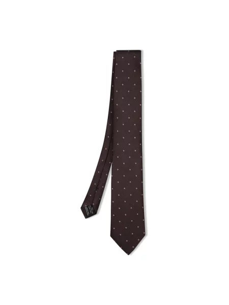 Krawat Tom Ford w grochy brązowy